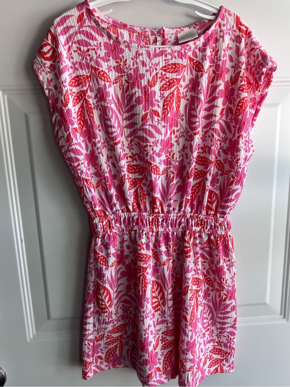 Zara pink red white floral romper size 11 12
